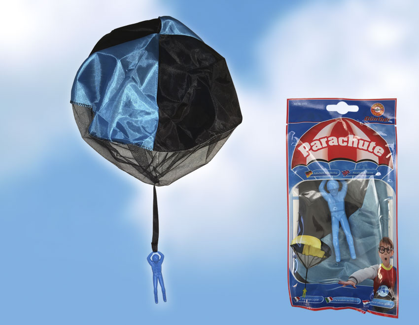 günther-flugspiele-1171-5-Parachute-Fallschirmspringer-Kinder-Werfspielzeug-Gartenspaß