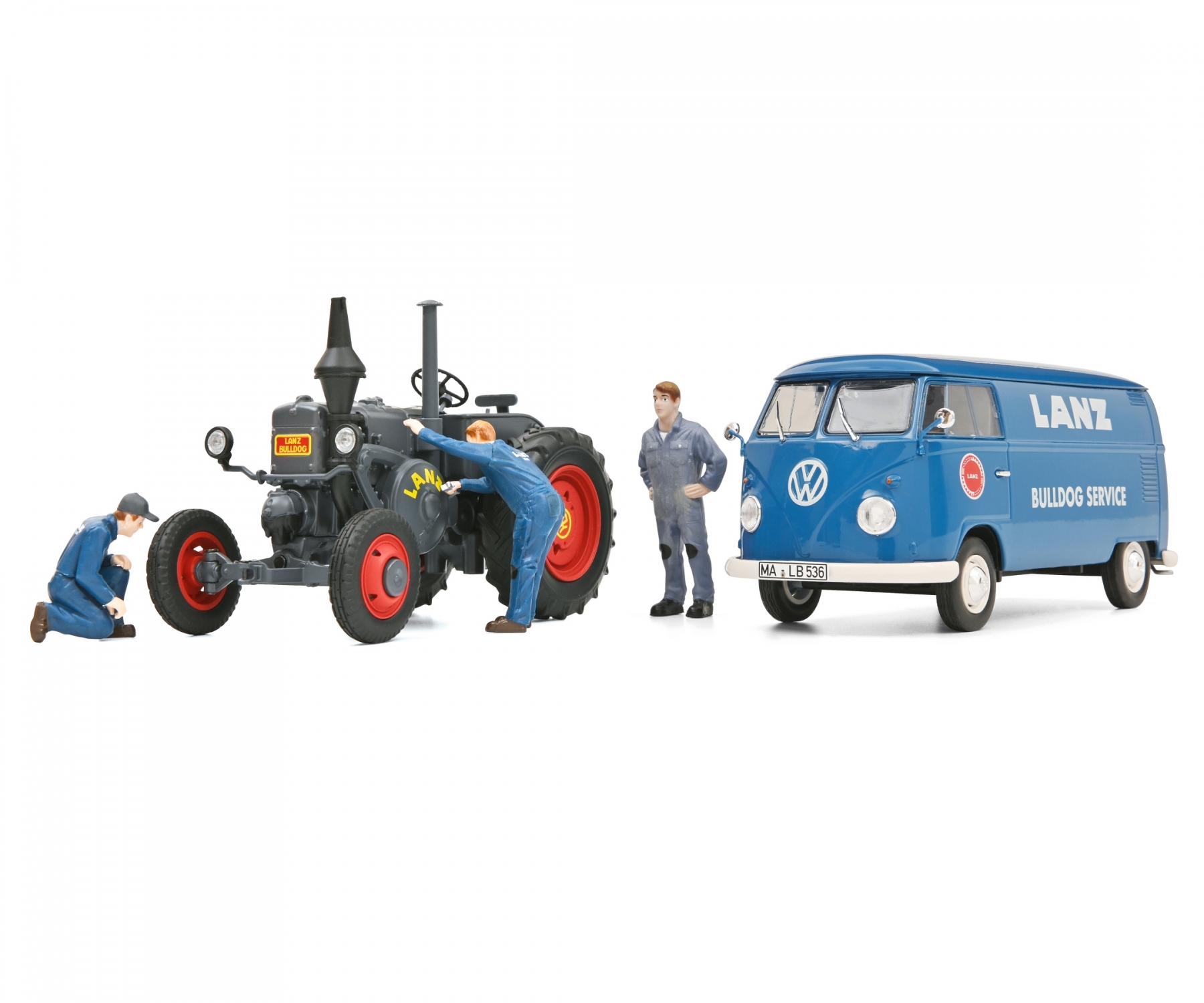 schuco-450785900-1-Lanz-Bulldog-VW-T1b-Kasten-Mechaniker-Set-Diorama