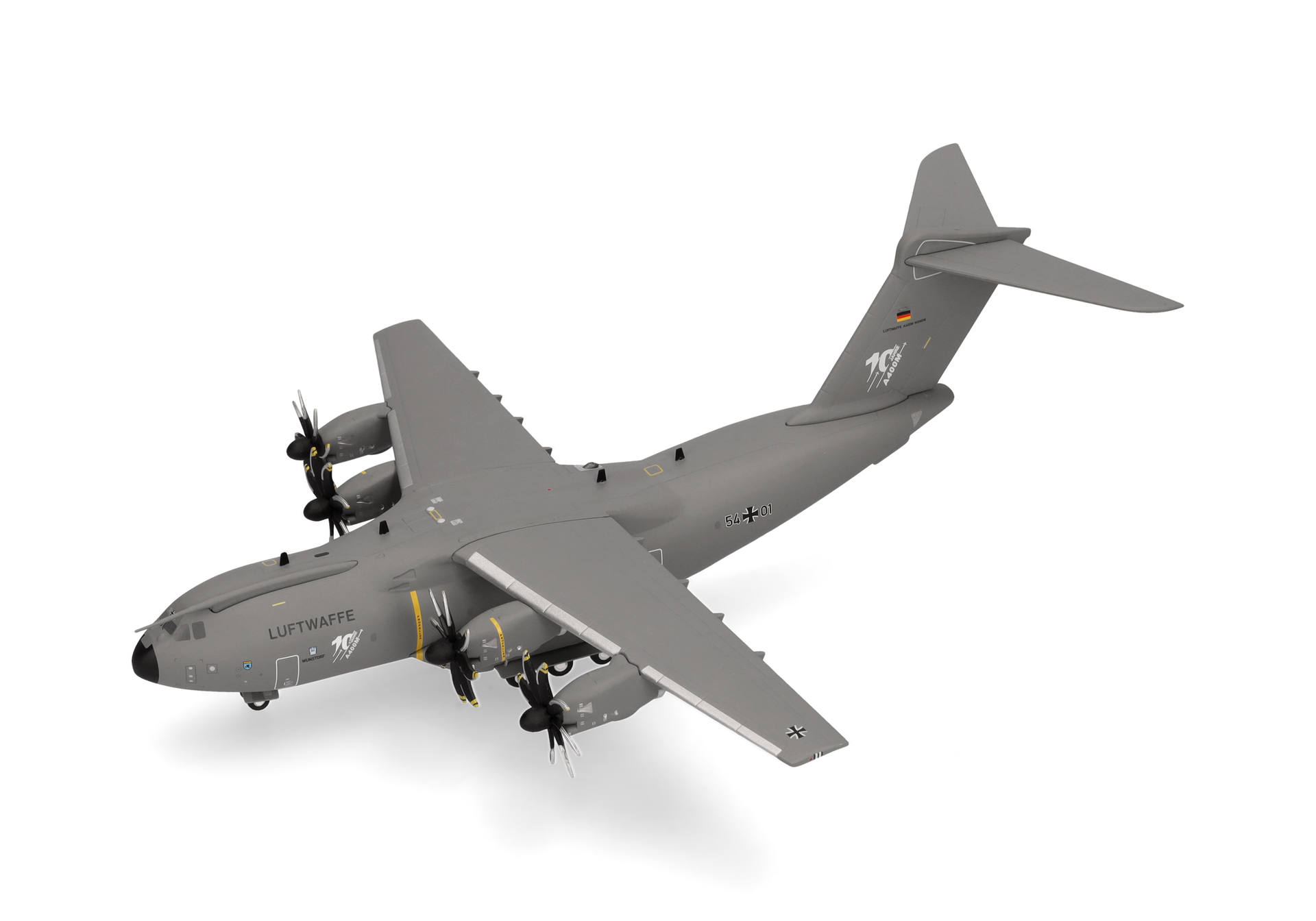Herpa-573788-1-Luftwaffe-Airbus-A400M-Atlas-LTG-62-Wunstorf-Air-Base-54-01-10-Jahre